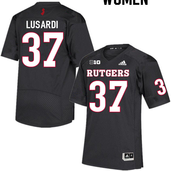 Women #37 Joe Lusardi Rutgers Scarlet Knights College Football Jerseys Sale-Black